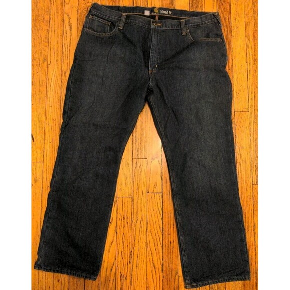 Carhartt Men's Jeans 42x30 Fleece Lined Relaxed Fit Straight Leg Denim Heavy - Picture 1 of 8